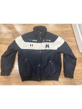Joules Chamonix Snow Polo Team Ski Jacket Womens 14 US 10 Navy Quilted Oversized